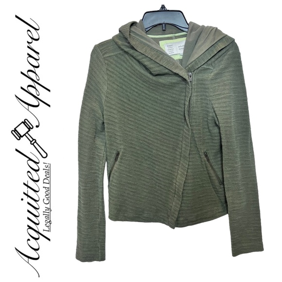 Saturday Sunday Anthropologie Asymmetrical Textured Zip Up Hoodie